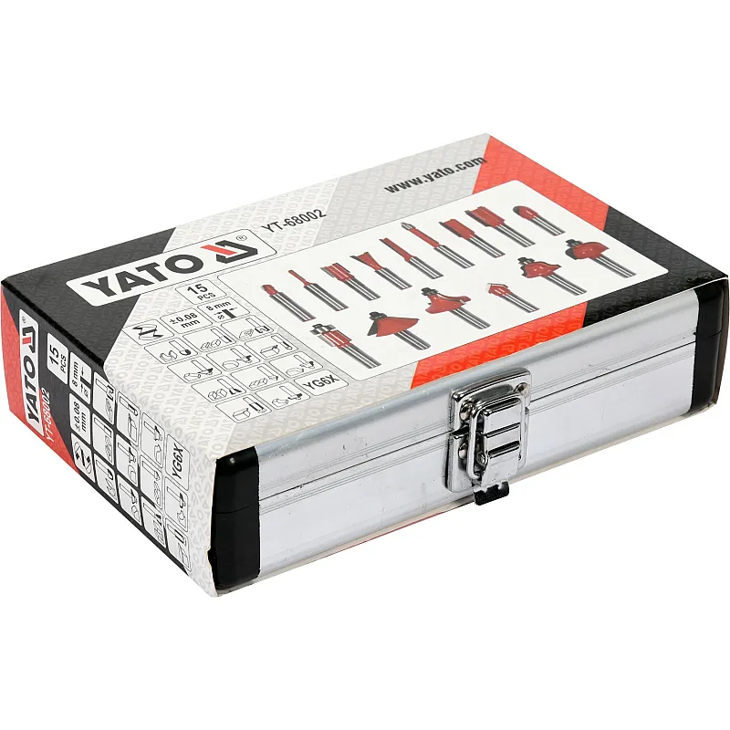 Фрези по дереву Yato 8 мм, 15 шт (YT-68002) фото