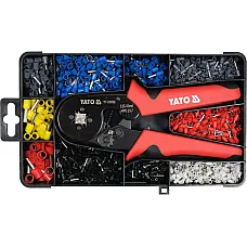 Обтискні кліщі з набором наконечників Yato 175 мм, 0.25-10 мм, 1200 шт. (YT-23052)