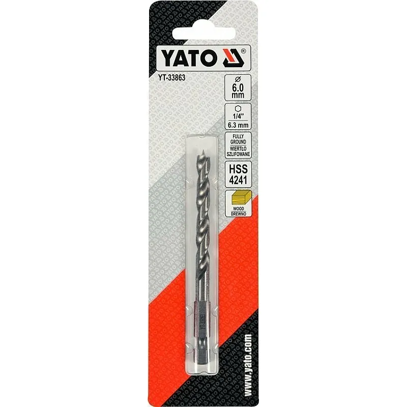 Свердло по дереву Yato 6x90х55 мм (YT-33863) фото