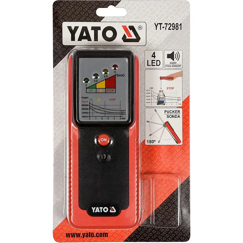Тестер гальмівної рідини Yato з 4 діодними індикаторами та звуковим сигналом (YT-72981) фото