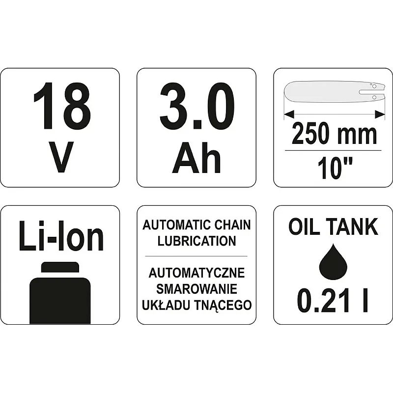 Акумуляторна ланцюгова пилка Yato YT-85080 фото