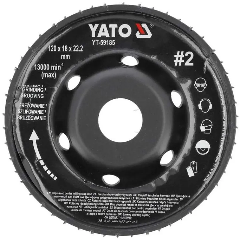 Диск-фреза опуклий Yato 120х22.2 мм, 18 мм (YT-59185) фото
