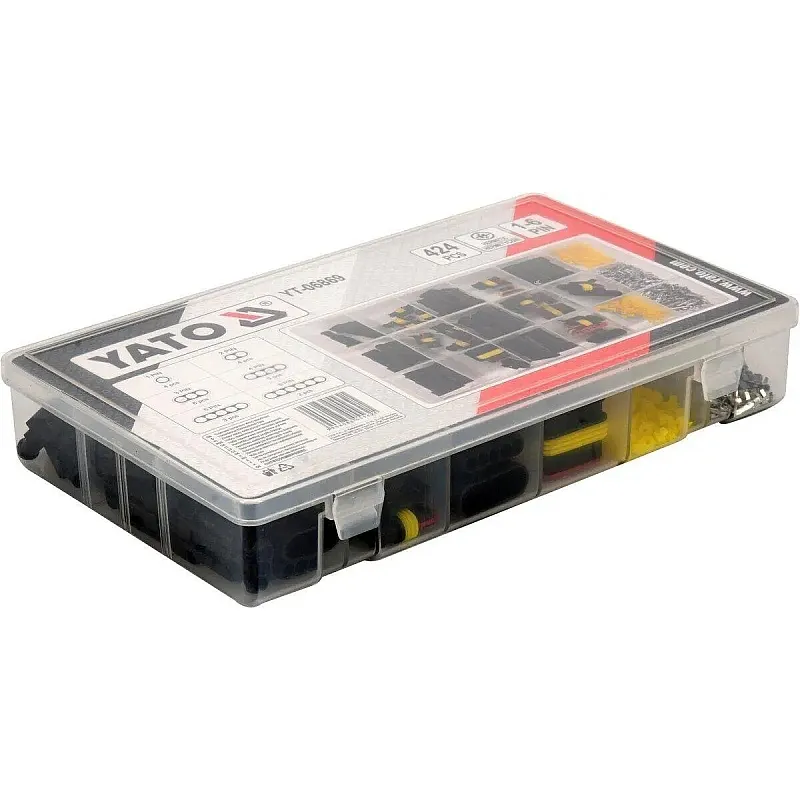 Набір герметичних розємів Yato 1-6 PIN, 424 шт. (YT-06869) фото