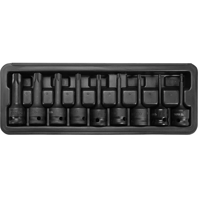 Набор насадок отверточных ударных Yato Torx 1/2 T20-T70 9 шт, (YT-10654) фото