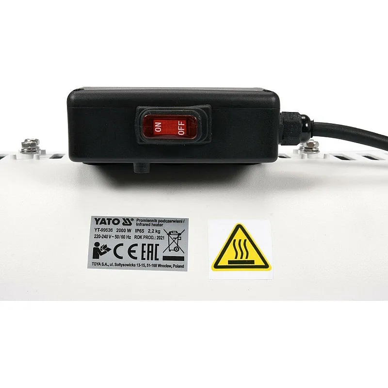 Обігрівач інфрачервоний Yato Low Glare 230 В 2000 Вт (YT-99536) фото