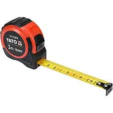Рулетка Yato (YT-71070) 3 м x 16 мм, сталевою стрічкою, нейлоновим покриттям