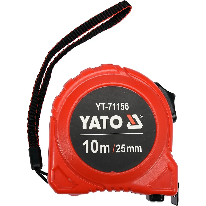 Рулетка Yato (YT-71156) 10 м x 25 мм стальной лентой, нейлоновым покрытием, двойной блокировкой фото
