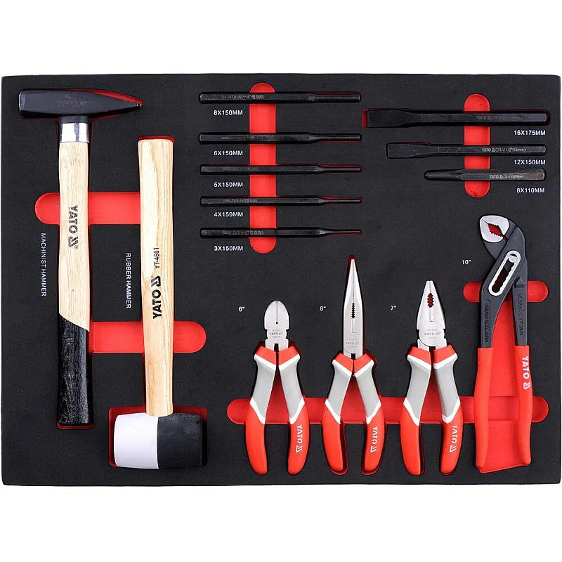 Сервісна шафа з інструментами YATO 211 елем., 5 лотків, на колесах, 7 ящиків, 98х77х46,5 см (YT-55290) фото