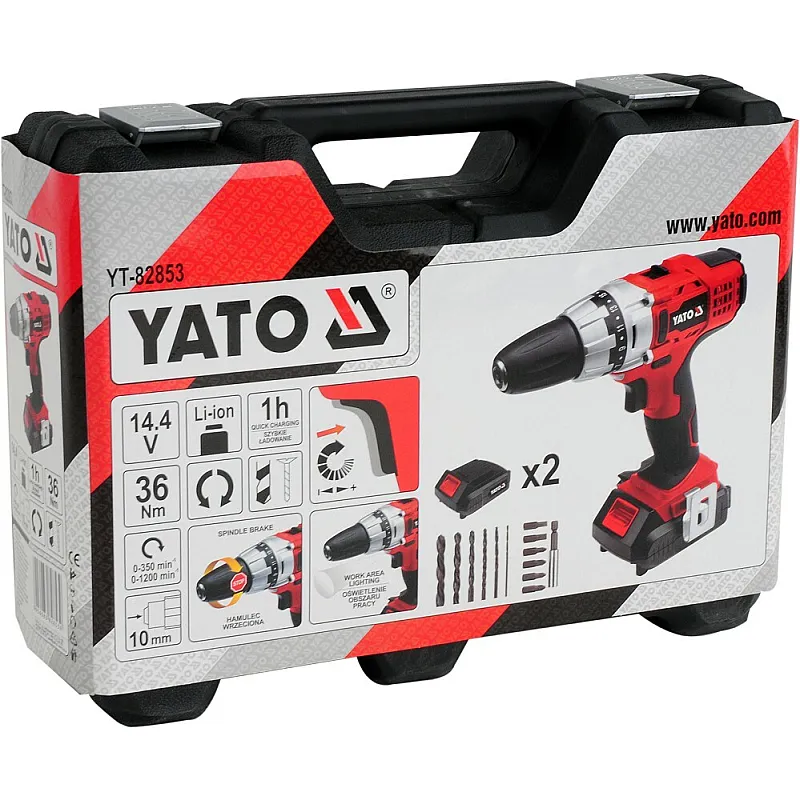 Аккумуляторный шуруповёрт Yato YT-82853 фото