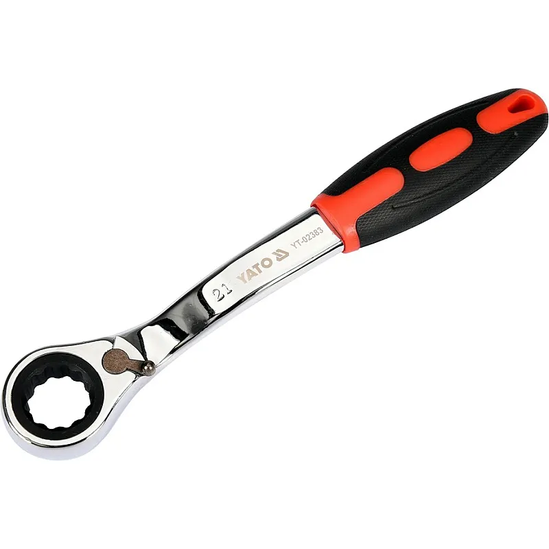 Ключ накидний з тріскачкою Yato вигнутий 21мм (YT-02383) фото