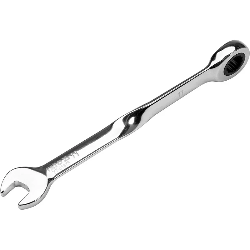Ключ ріжково-накидний з тріскачкою Yato кручений 11x172мм (YT-01873) фото