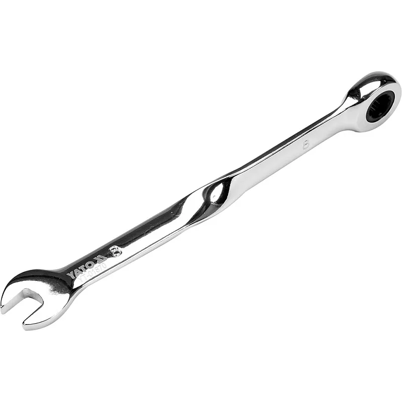 Ключ ріжково-накидний з тріскачкою Yato кручений 8x153мм (YT-01870) фото