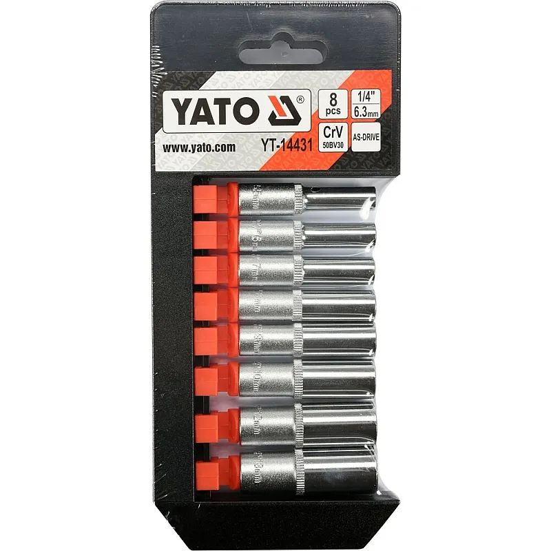 Набір подовжених головок торцевих Yato 1/4,М 5,5-13 мм (YT-14431) фото