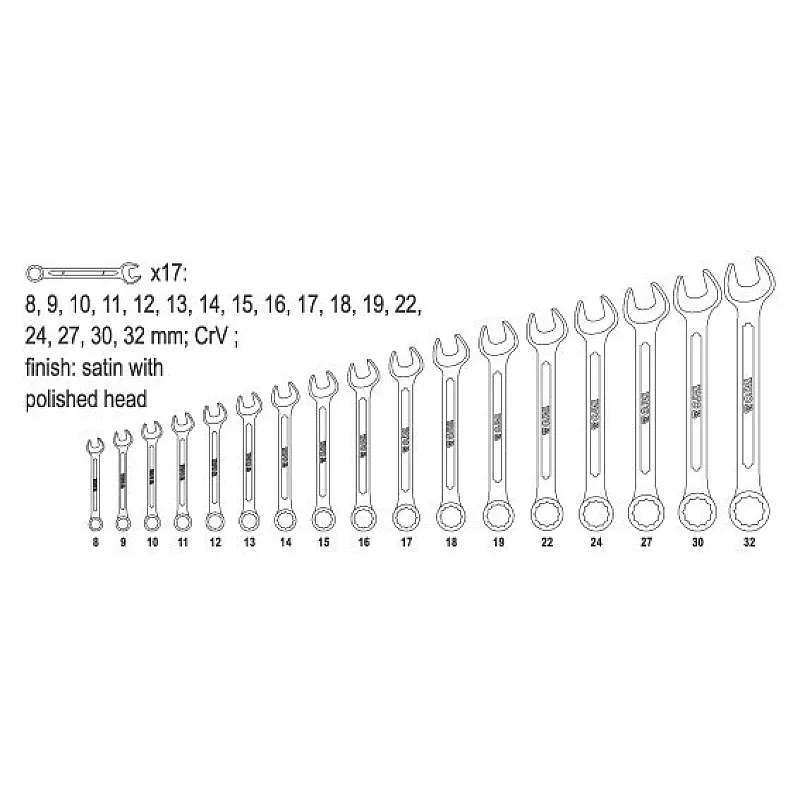 Набір ключів комбінованих Yato YT-0363 фото