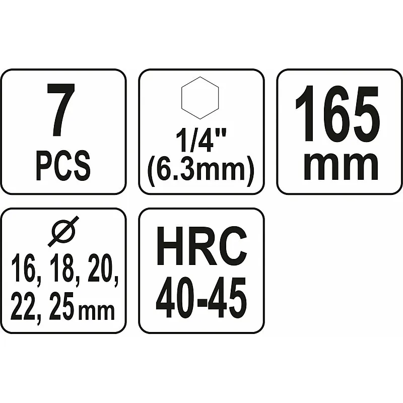 Набор сверл Yato 16х25х165 мм, по дереву (YT-44693) фото