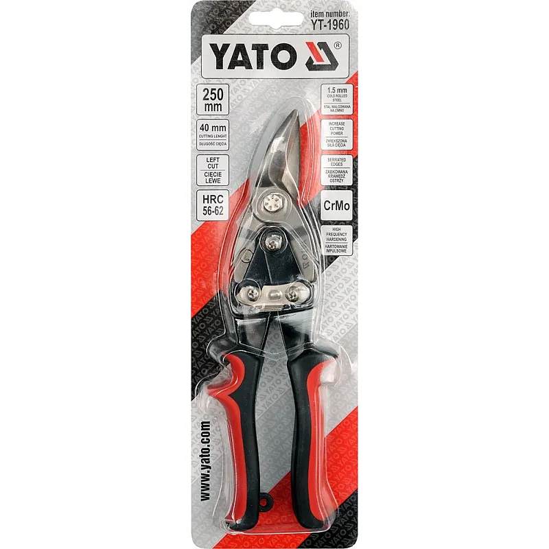 Ножиці по металу Yato профі L= 250 мм ліві (YT-1960) фото