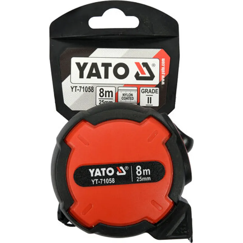 Рулетка Yato з покриттям нейлоновим 8 м x 25 мм (YT-71058) фото