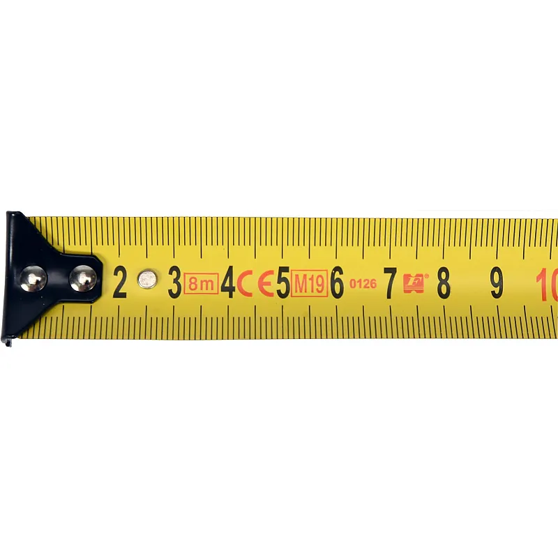 Рулетка Yato (YT-71077) 8 м x 25 мм, сталевою стрічкою, нейлоновим покриттям, подвійним блокуванням фото