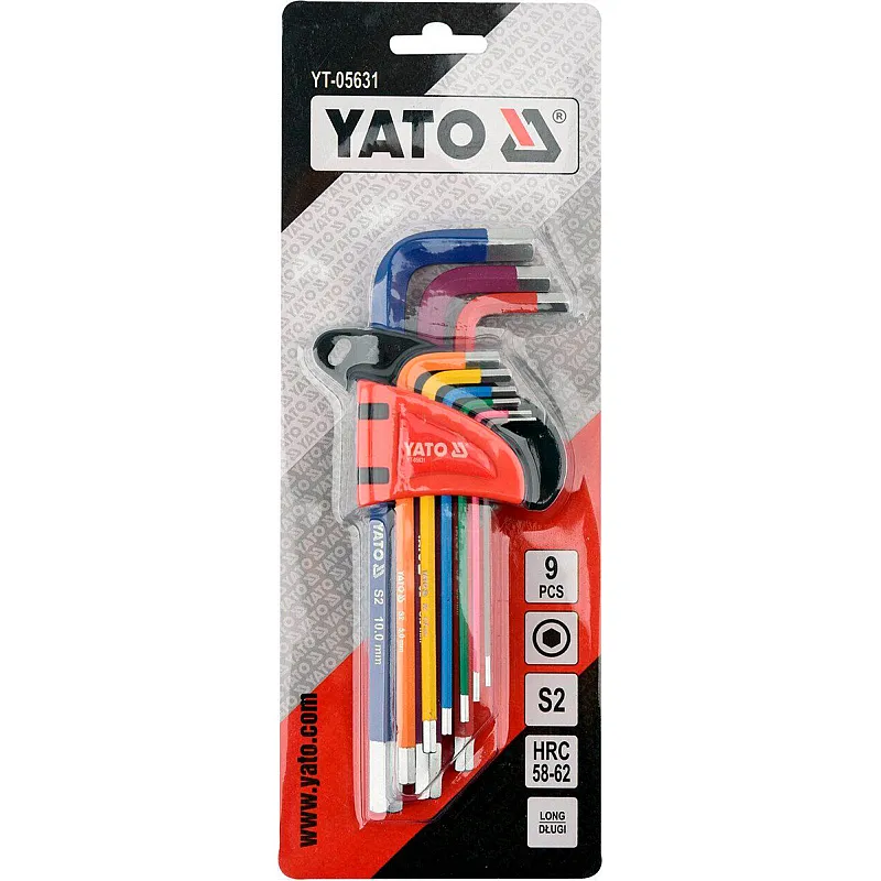 Шестигранні ключі Yato М1.5х10 мм, Г-подібні (YT-05631) фото