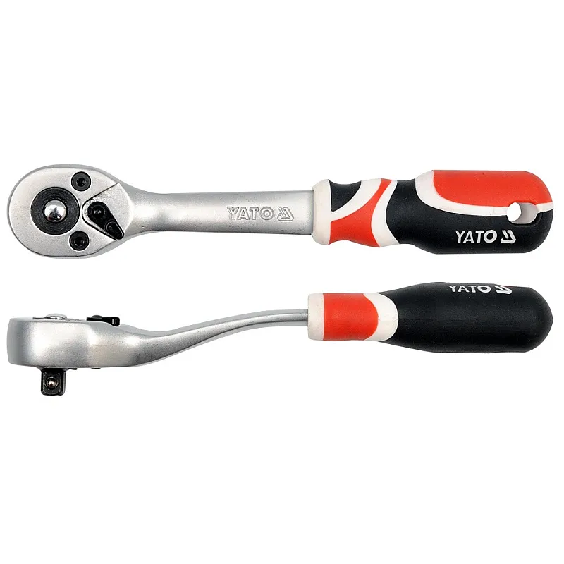 Трещотка Yato 1/4 155 мм 72T изогнутая ручка (YT-0730) фото