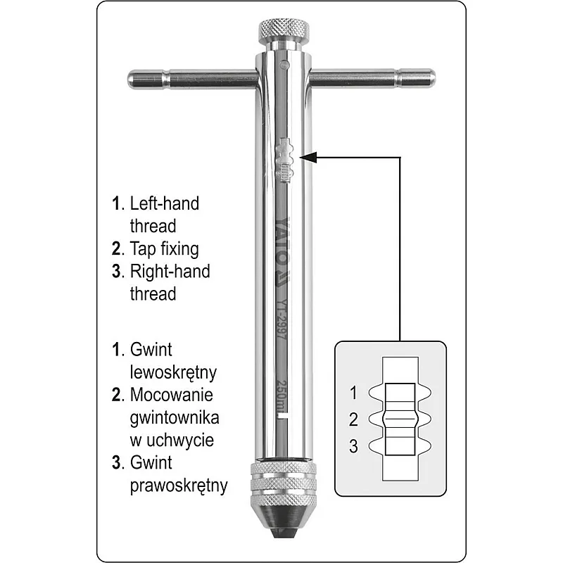 Вороток для мітчиків з тріскачкою Yato YT-2997 фото
