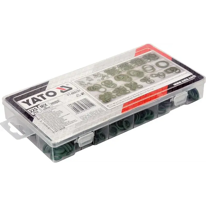 Набір прокладок Yato для кондиціонування, каучук, 225 шт. (YT-068791) фото