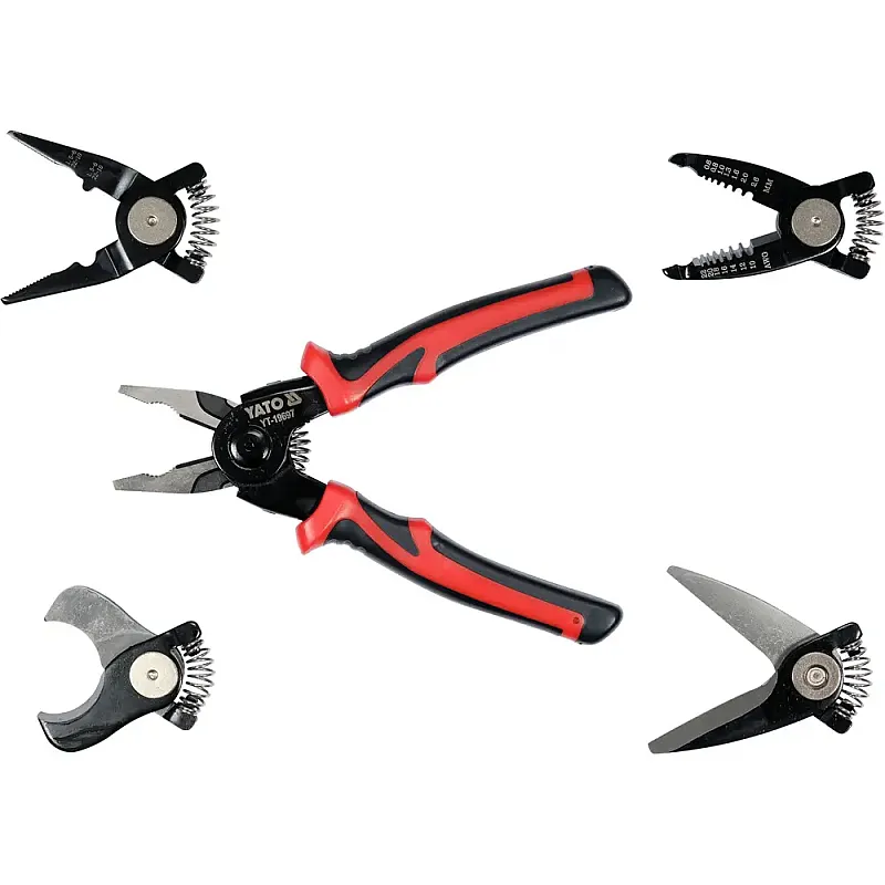 Щипці та ножиці електромонтажні переставні YATO 5 в 1 (YT-19697) фото